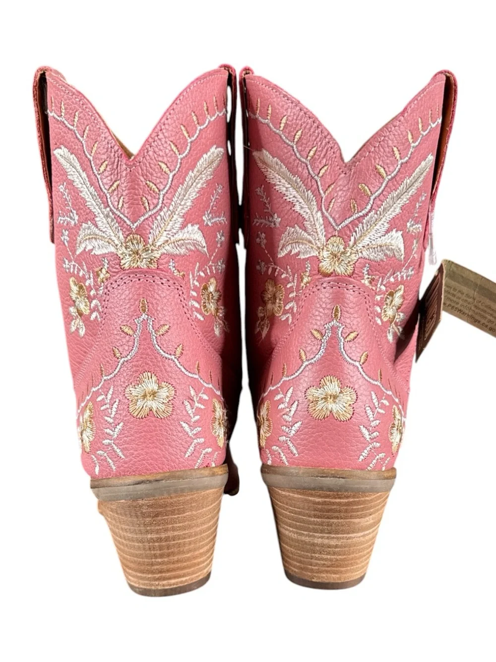 DINGO Primrose Pink Floral Ankle Western Bootie